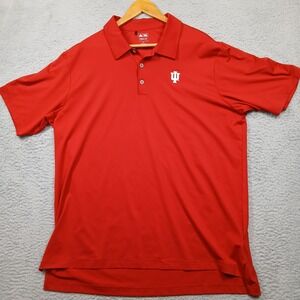 Adidas Indiana Hoosiers NCAA Red ClimaLite Polo Shirt - Men's‎ XL